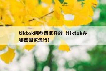 tiktok哪些国家开放（tiktok在哪些国家流行）