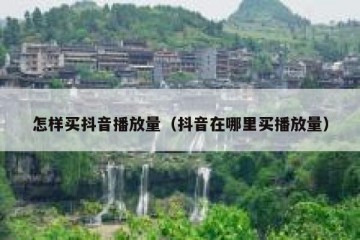 怎样买抖音播放量（抖音在哪里买播放量）