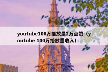 youtube100万播放量2万点赞（youtube 100万播放量收入）