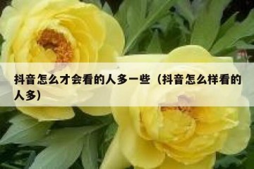 抖音怎么才会看的人多一些（抖音怎么样看的人多）