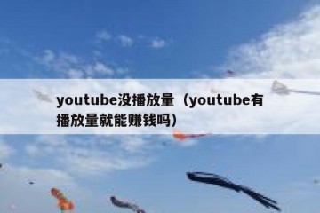 youtube没播放量（youtube有播放量就能赚钱吗）