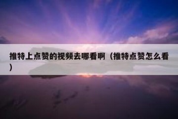 推特上点赞的视频去哪看啊（推特点赞怎么看）