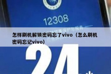 怎样刷机解锁密码忘了vivo（怎么刷机 密码忘记vivo）