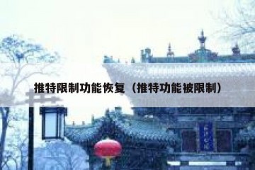 推特限制功能恢复（推特功能被限制）