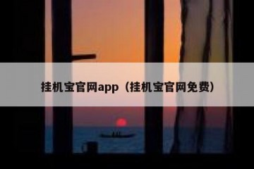 挂机宝官网app（挂机宝官网免费）