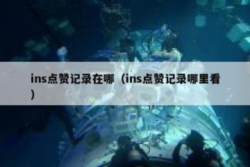 ins点赞记录在哪（ins点赞记录哪里看）