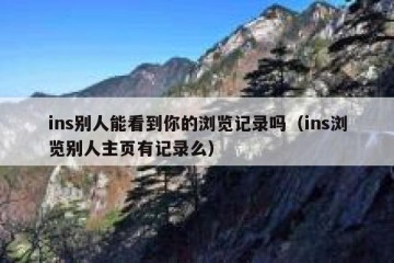 ins别人能看到你的浏览记录吗（ins浏览别人主页有记录么）