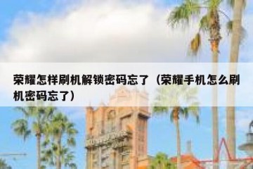 荣耀怎样刷机解锁密码忘了（荣耀手机怎么刷机密码忘了）