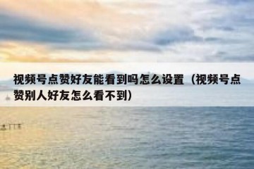 视频号点赞好友能看到吗怎么设置（视频号点赞别人好友怎么看不到）
