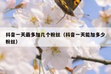 抖音一天最多加几个粉丝（抖音一天能加多少粉丝）