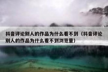 抖音评论别人的作品为什么看不到（抖音评论别人的作品为什么看不到浏览量）