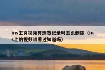 ins主页视频有浏览记录吗怎么删除（ins上的视频谁看过知道吗）