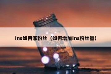 ins如何涨粉丝（如何增加ins粉丝量）