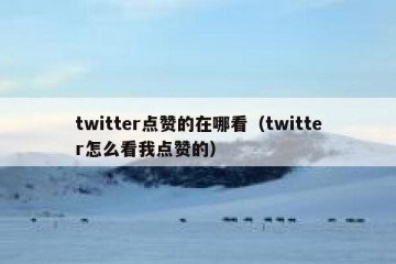 twitter点赞的在哪看（twitter怎么看我点赞的）