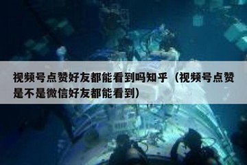 视频号点赞好友都能看到吗知乎（视频号点赞是不是微信好友都能看到）