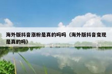 海外版抖音涨粉是真的吗吗（海外版抖音变现是真的吗）