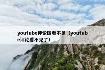youtube评论区看不见（youtube评论看不见了）