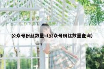 公众号粉丝数量（公众号粉丝数量查询）