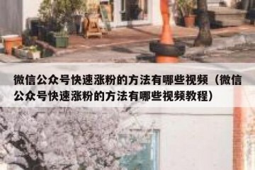 微信公众号快速涨粉的方法有哪些视频（微信公众号快速涨粉的方法有哪些视频教程）