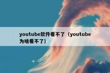 youtube软件看不了（youtube为啥看不了）