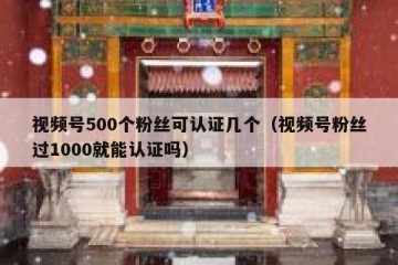 视频号500个粉丝可认证几个（视频号粉丝过1000就能认证吗）