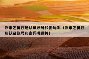 派币怎样注册认证账号和密码呢（派币怎样注册认证账号和密码呢图片）
