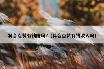 抖音点赞有钱赚吗?（抖音点赞有钱收入吗）