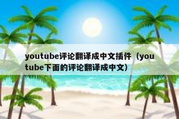 youtube评论翻译成中文插件（youtube下面的评论翻译成中文）