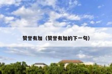 赞誉有加（赞誉有加的下一句）