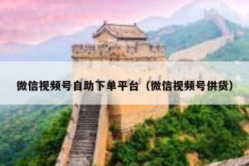 微信视频号自助下单平台（微信视频号供货）