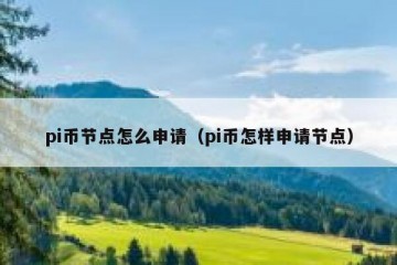 pi币节点怎么申请（pi币怎样申请节点）