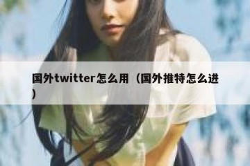 国外twitter怎么用（国外推特怎么进）