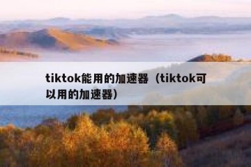 tiktok能用的加速器（tiktok可以用的加速器）