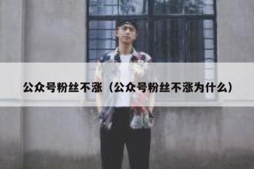 公众号粉丝不涨（公众号粉丝不涨为什么）