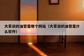 大家说的油管是哪个网站（大家说的油管是什么软件）