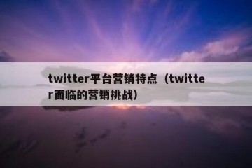 twitter平台营销特点（twitter面临的营销挑战）