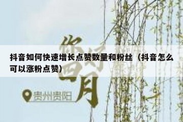 抖音如何快速增长点赞数量和粉丝（抖音怎么可以涨粉点赞）