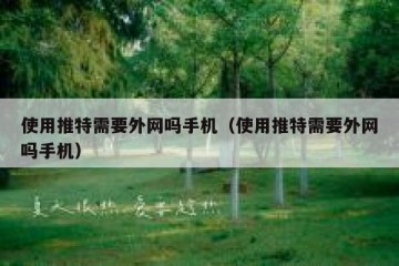 使用推特需要外网吗手机（使用推特需要外网吗手机）