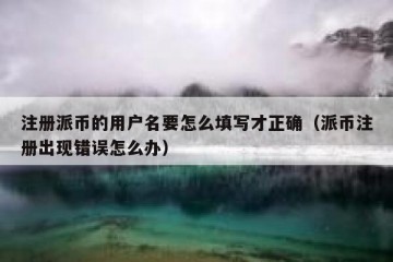 注册派币的用户名要怎么填写才正确（派币注册出现错误怎么办）
