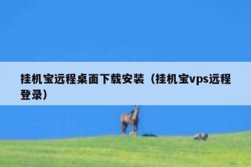 挂机宝远程桌面下载安装（挂机宝vps远程登录）
