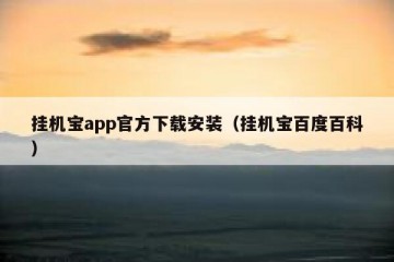 挂机宝app官方下载安装（挂机宝百度百科）
