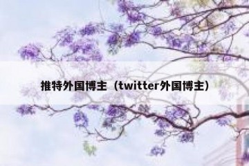 推特外国博主（twitter外国博主）