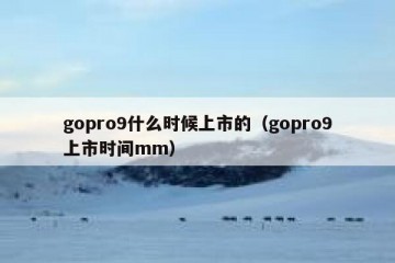 gopro9什么时候上市的（gopro9上市时间mm）