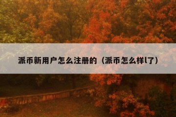 派币新用户怎么注册的（派币怎么样l了）