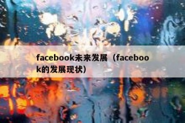 facebook未来发展（facebook的发展现状）