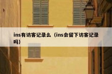 ins有访客记录么（ins会留下访客记录吗）