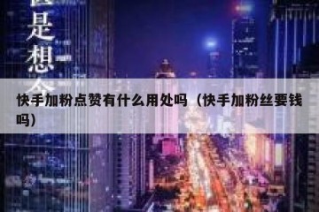 快手加粉点赞有什么用处吗（快手加粉丝要钱吗）