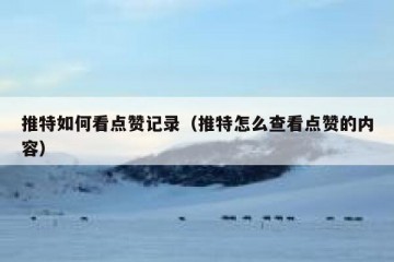 推特如何看点赞记录（推特怎么查看点赞的内容）