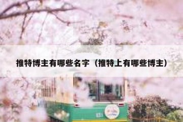 推特博主有哪些名字（推特上有哪些博主）