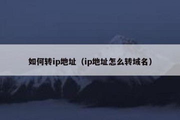 如何转ip地址（ip地址怎么转域名）